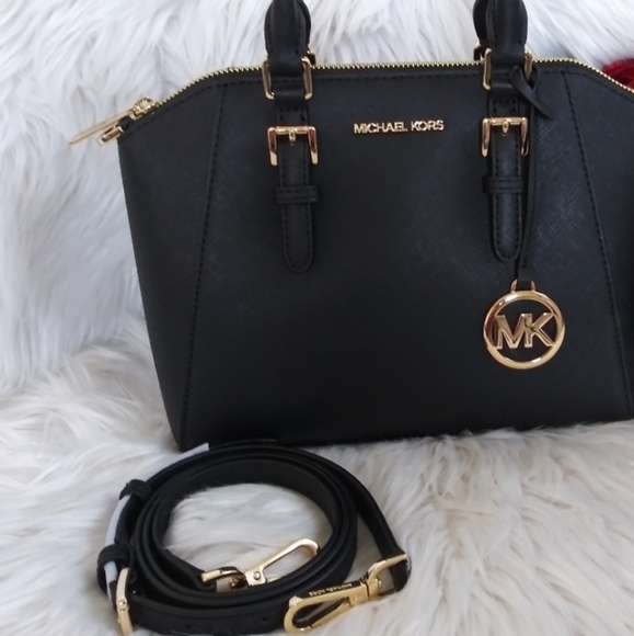 Michael Kors Handbags - Michael Kors CIARA medium messenger top zip satchel purse